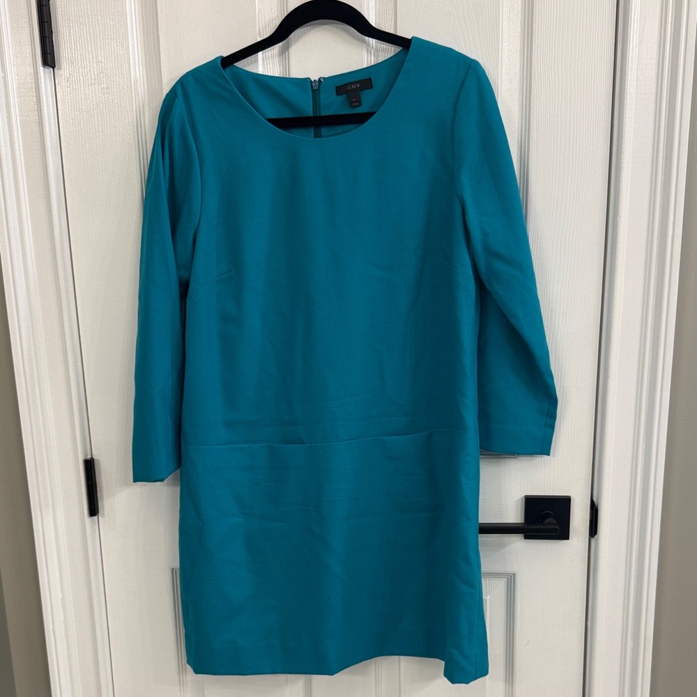 J. Crew Teal Long Sleeve Dress